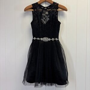 Vintage B Darlin Women Y2K Fairy Grunge Cocktail Dress Size 1/2 Bling Goth Vamp